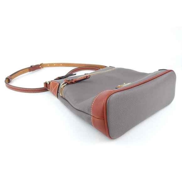 Dooney & Bourke Gray Pebble Leather Crossbody Purse - Picture 2 of 16
